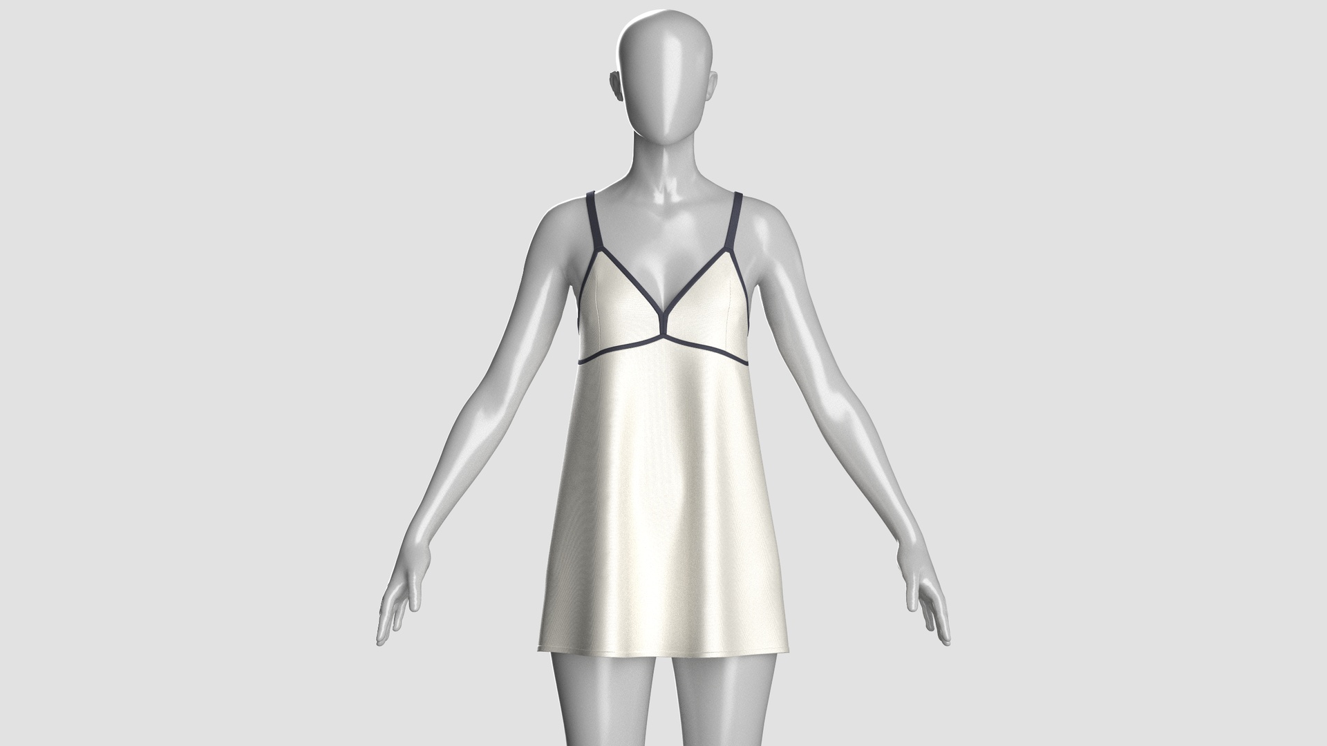 Media 1 for listing Girls Silk Mini Nightgown | High Poly