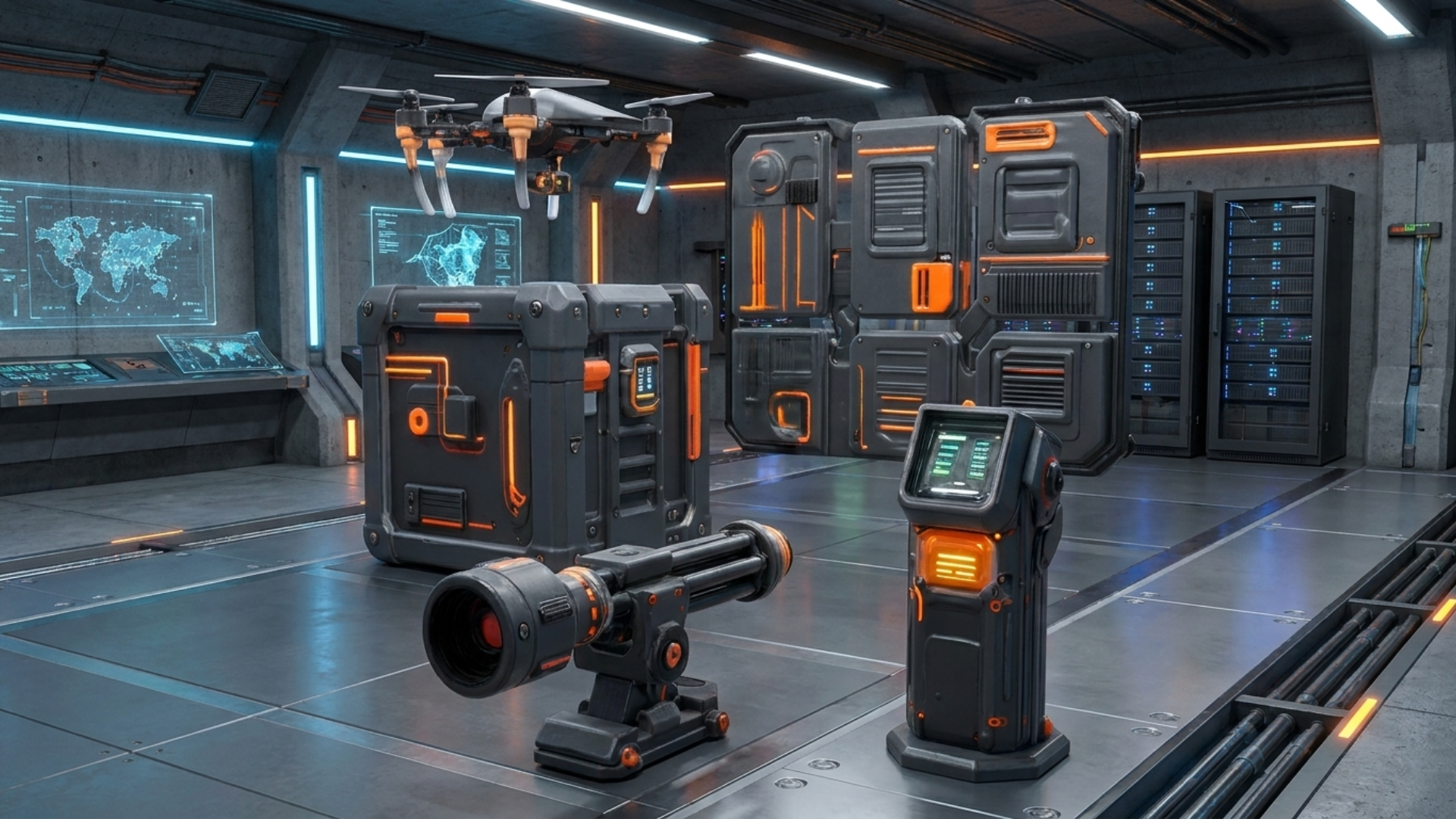 Futuristic Sci-Fi Drone & Prop Bundle - Game Ready | Fab