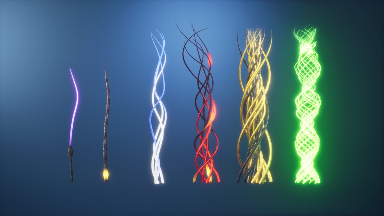 Media 1 for listing Darkline Props 7: Spline Wrap blueprint & line Meshes with ultimate material