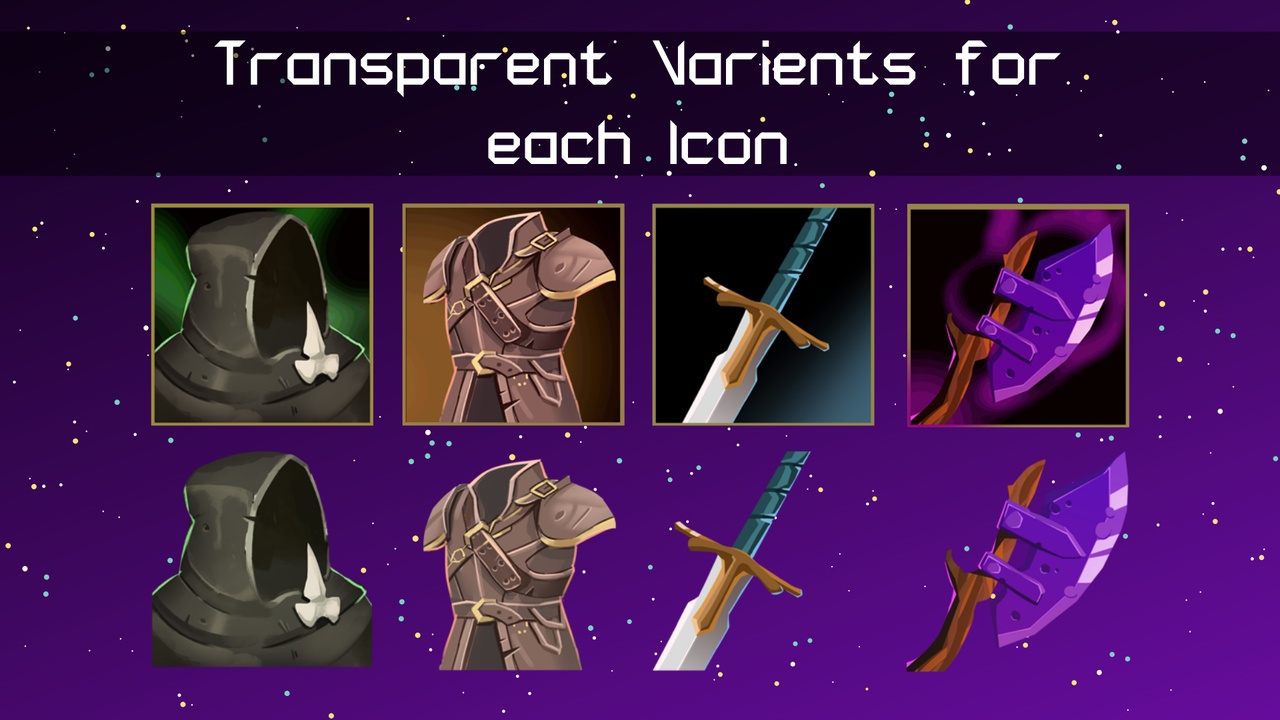 Hand Painted Armor & Weapon Icon Bundle (Armor Icons,Weapon Icons, RPG Icons) 제품 등록을 위한 미디어 1개