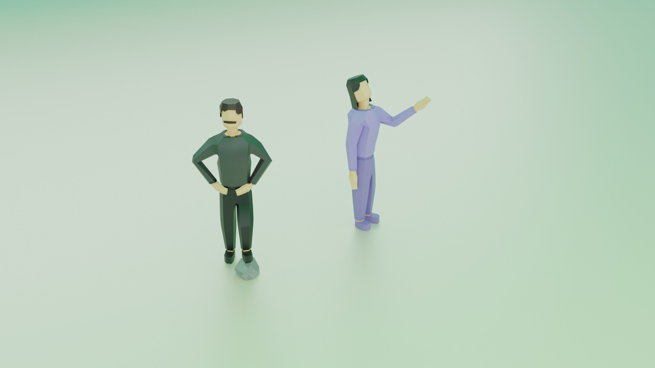 Media 1 for listing Low Poly Character Mini Pack – Male & Female | Stylized