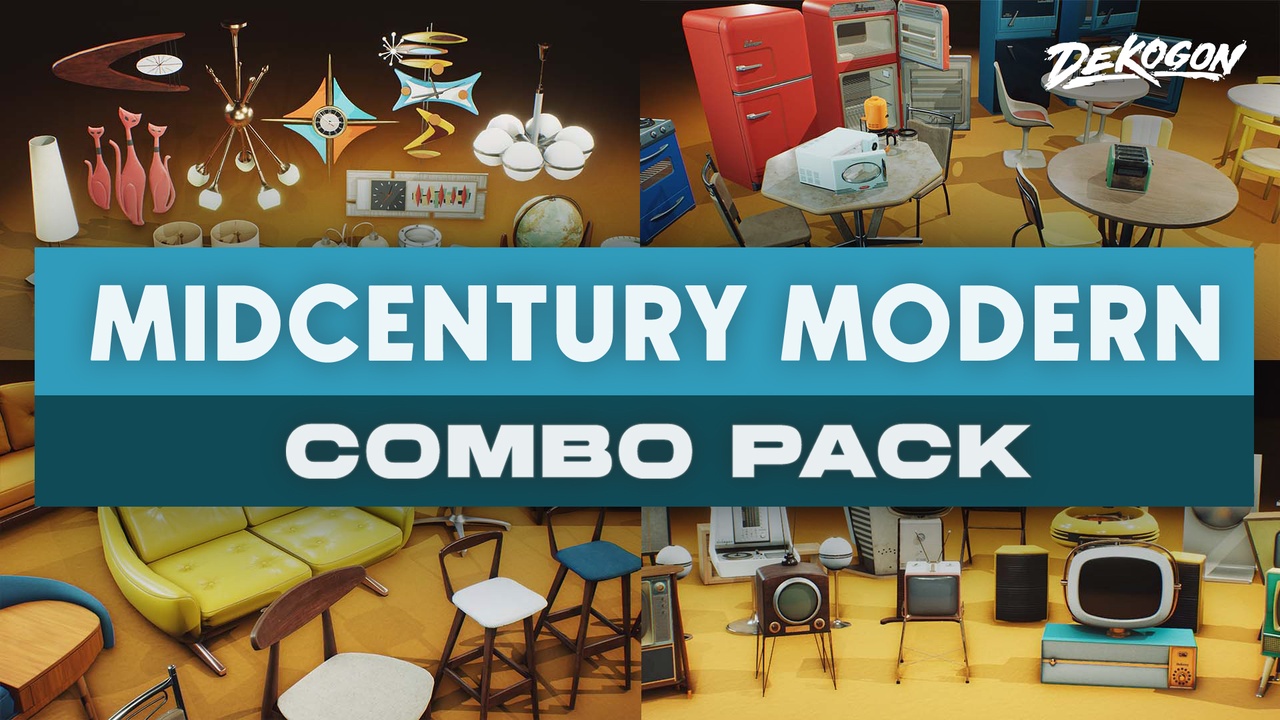 商品 Mid-century Furniture and Props - COMBO Prop Pack (VOL 1-6) 的媒体 1