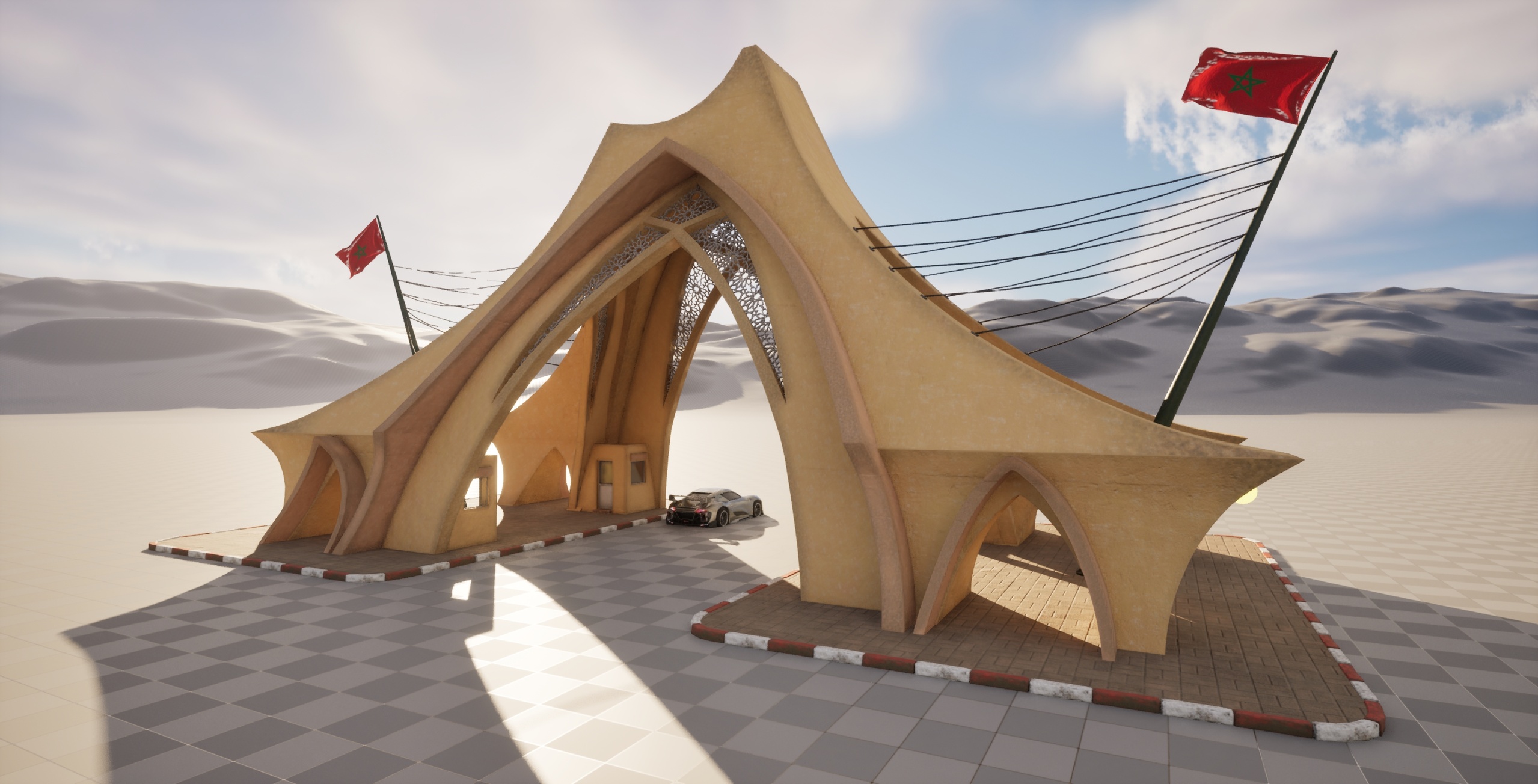 Media 1 for listing LAAYOUNE DESERT GATE MONUMENT HIGH-QUALITY GAME-READY ARCHITECTURAL ASSET