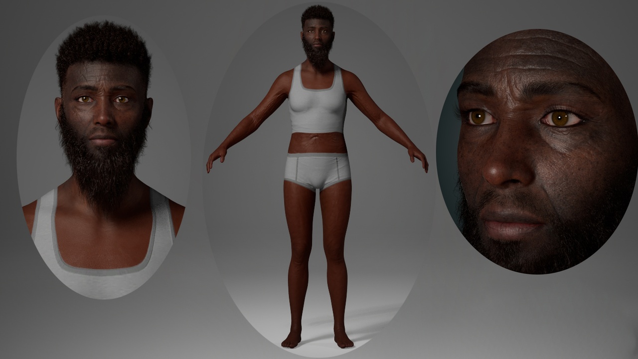 Media 1 for listing Editable MetaHuman elderly character - Carl.With hair, no clothing included.