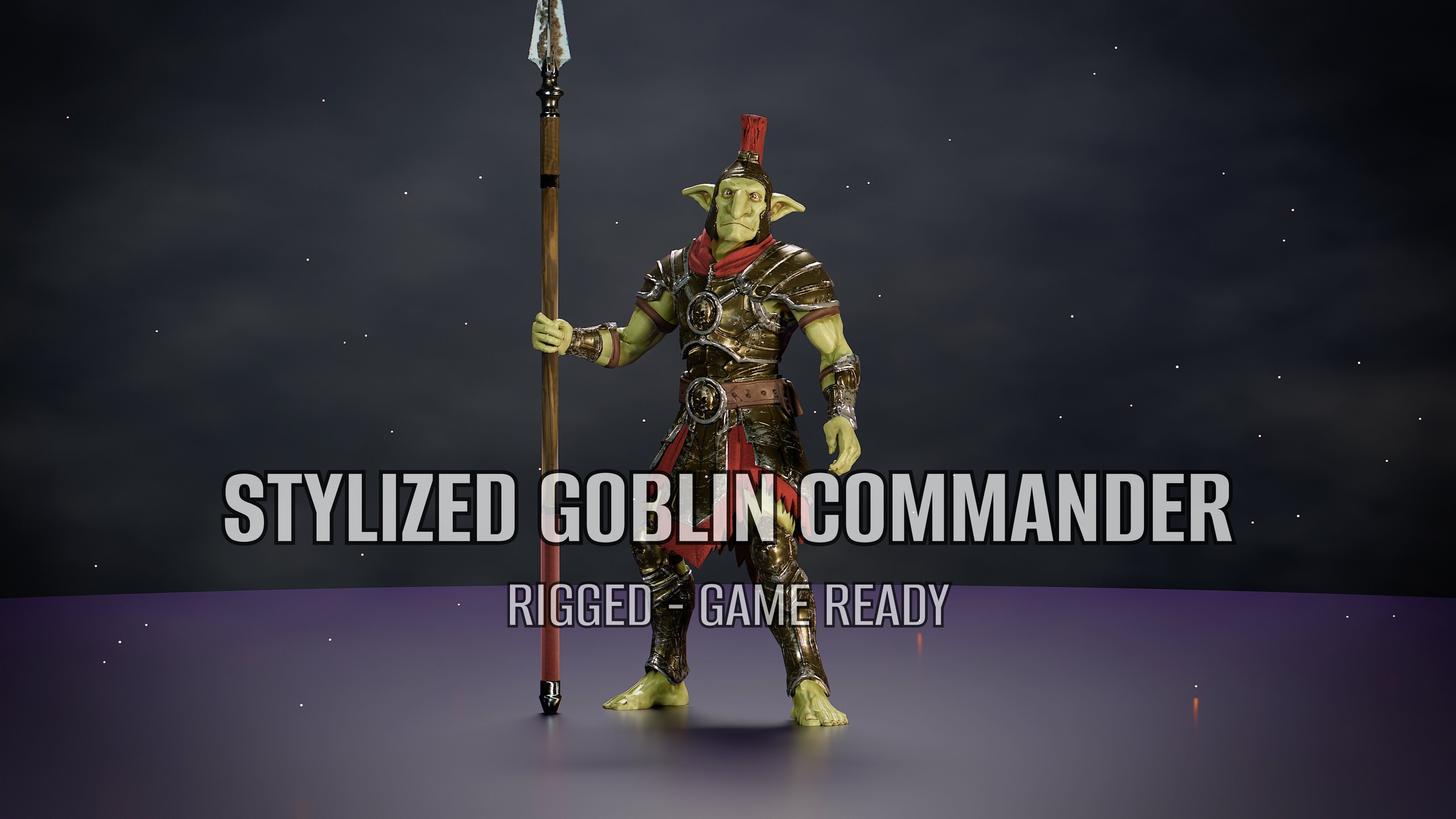Media 1 for listing Goblin Elite Commander – Stylized Enemy | Rigged | Epic Skeleton | Game Ready