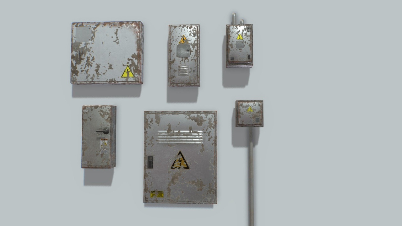 Electric L Box Rust Old and Rusty Electrical Box Pack 2 | Fab