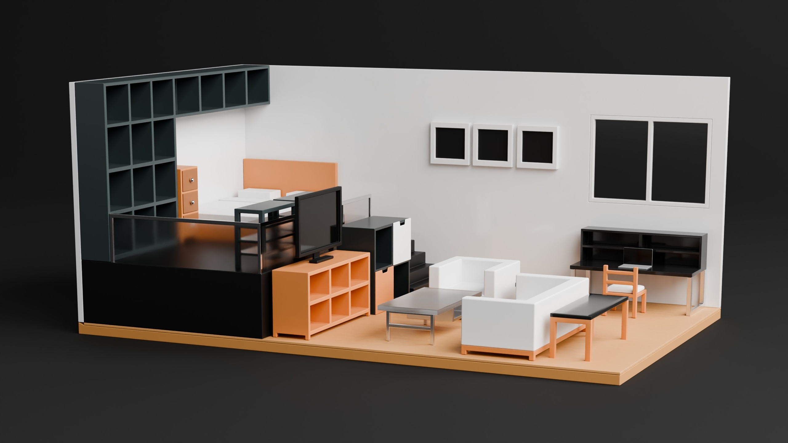 Media 1 for listing Modern Studio Apartment 3d Floor Plan