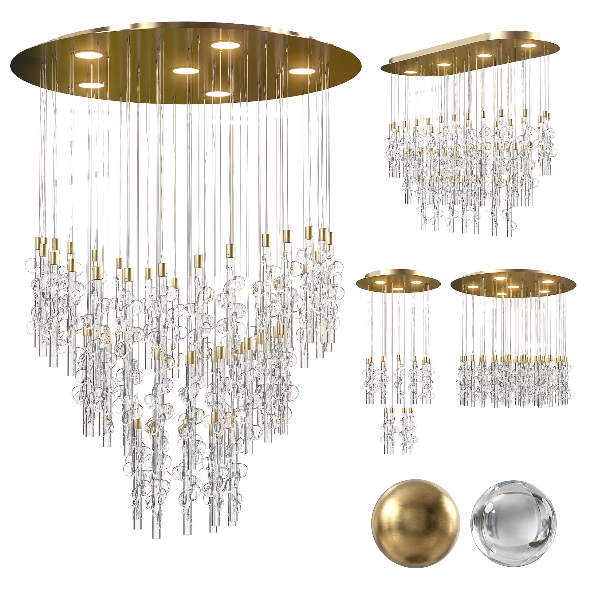 Media 1 for listing Barovier and Toso Germogli Chandelier Set of 4