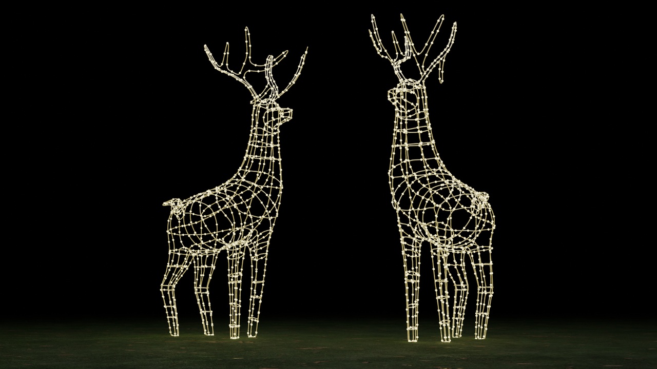 Media 1 for listing Outdoor Christmas Reindeer Light Display 3D Model