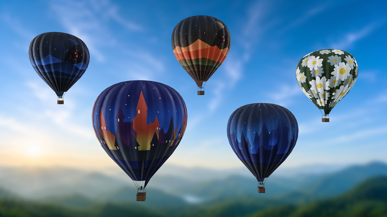 Media 1 for listing Hot Air Balloon - Pack of 5
