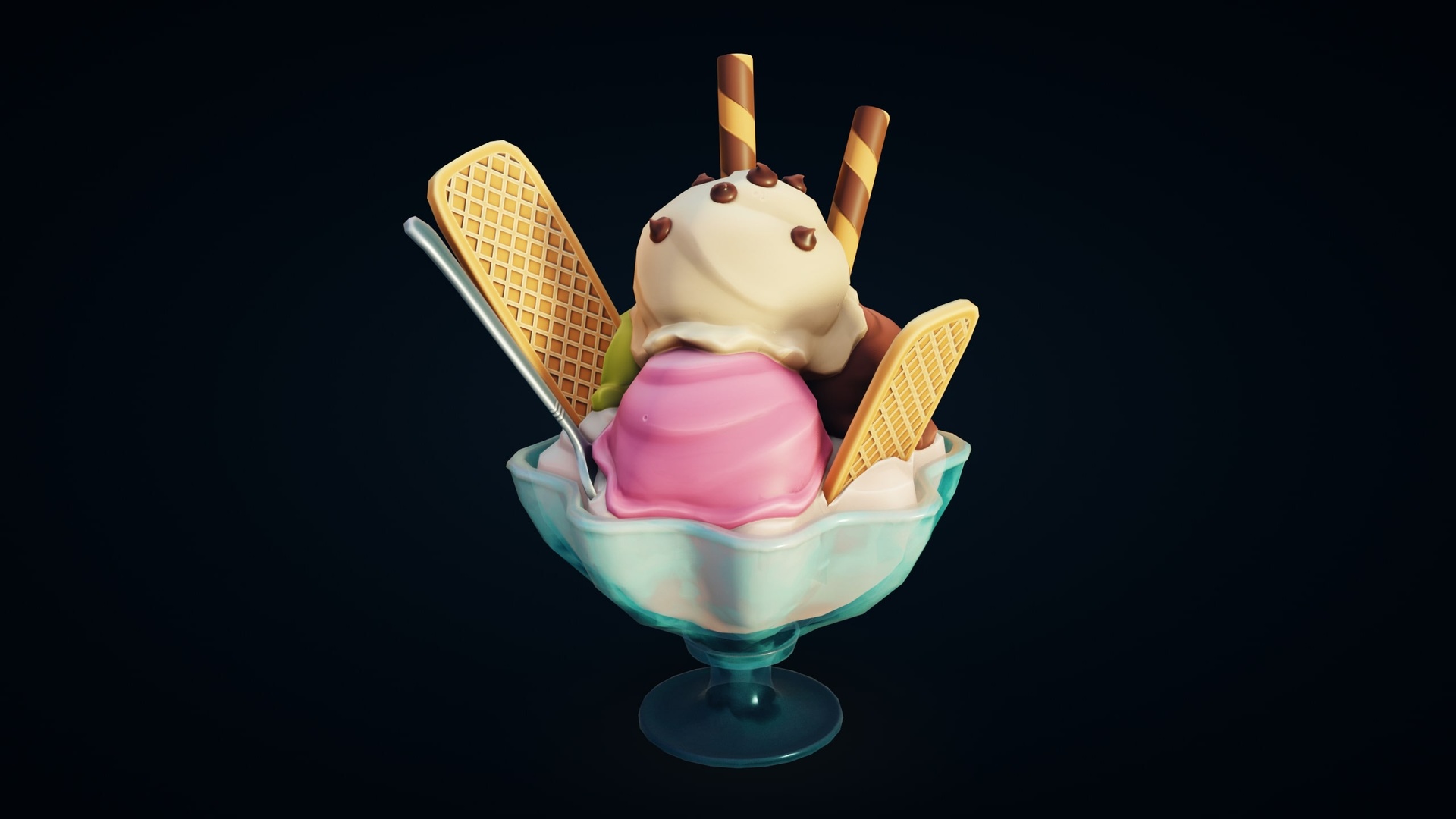 Media 1 for listing Ice Cream Glass - Stylized Game Ready Asset
