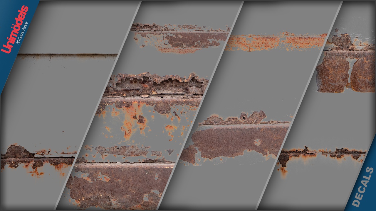 Media 1 for listing Industrial Rust & Corrosion Vol. 6 – 55 Photoscanned Decals