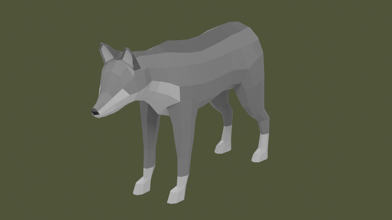 Media 1 for listing Stylized lowpoly WOLF