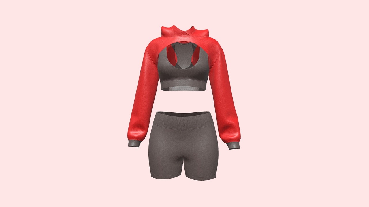 Media 1 for listing Yoga Hoodie With Shorts | Low Poly