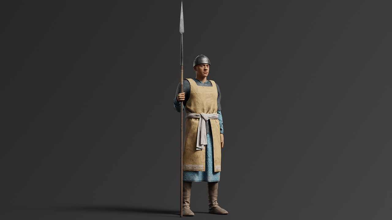 Media 1 for listing Medieval Southern Warrior Spearman Character