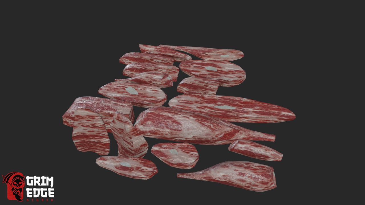 Media 1 for listing Medieval Food Stall Butchered Meat Cuts
