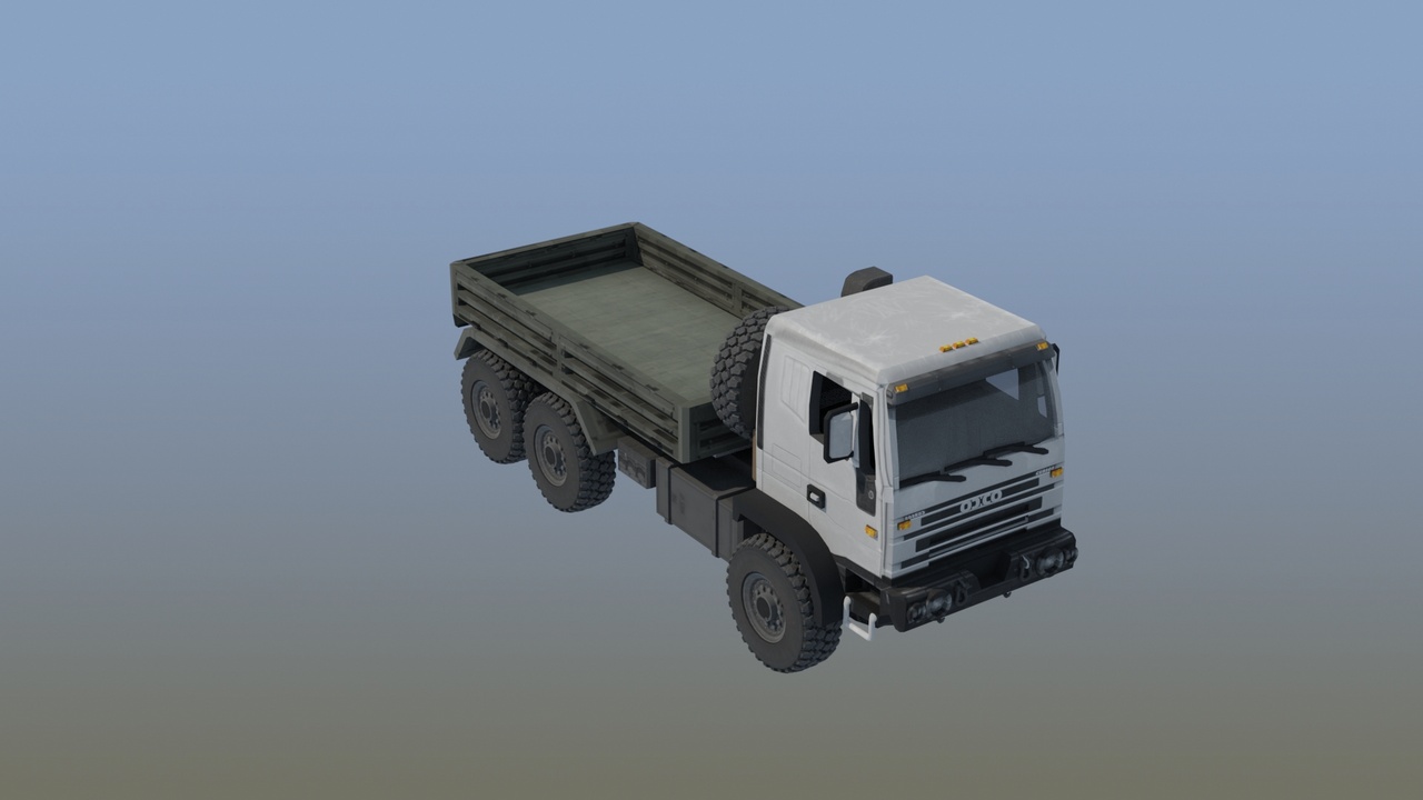 Media 1 for listing Flatbed Lorry 6x6 Construction Vehicle Game Ready 3D Asset