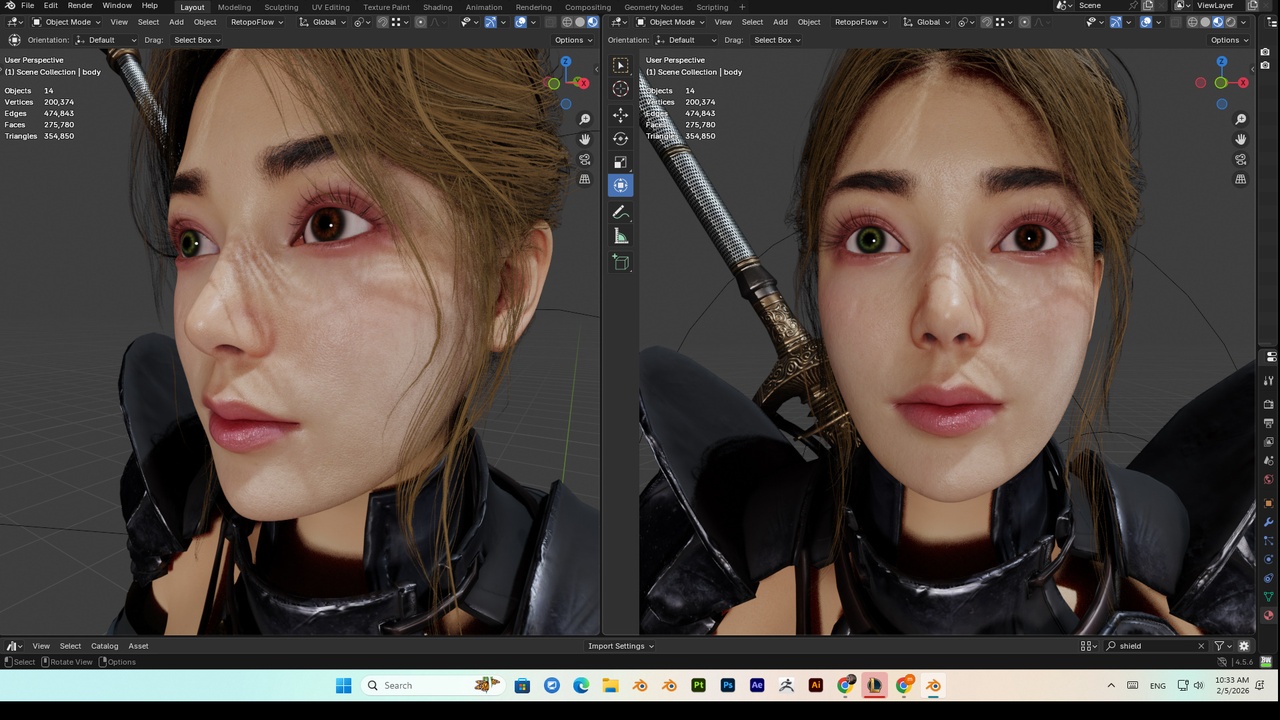 Media 1 for listing AAA Realistic Female Warrior - Game Ready Character Mesh