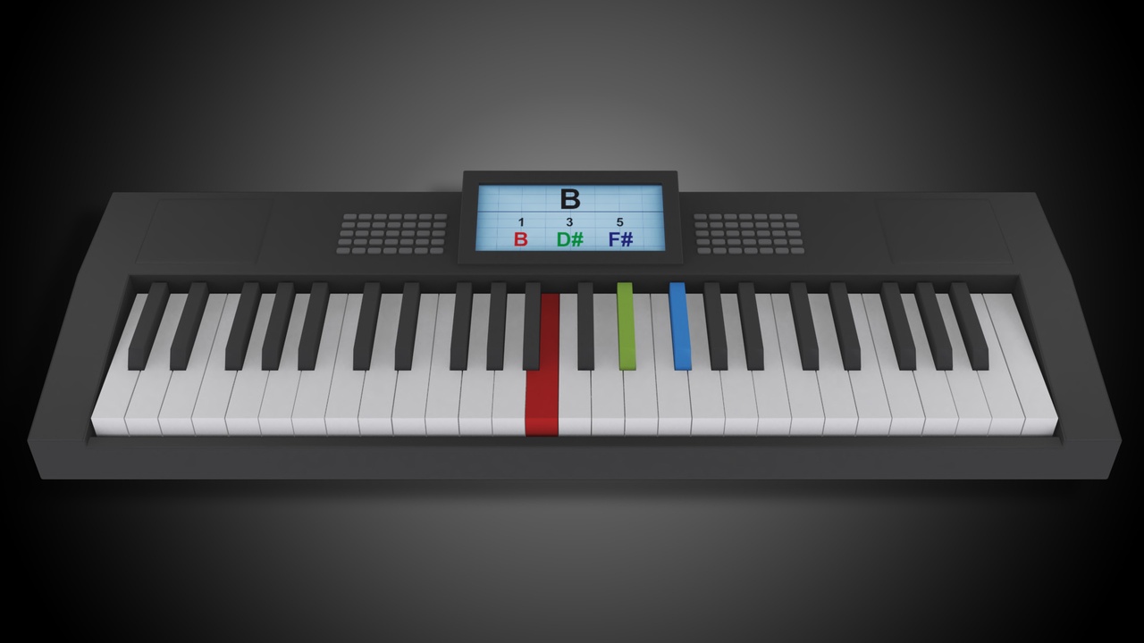 Медиа 1 для объявления B major Piano Chord Animation