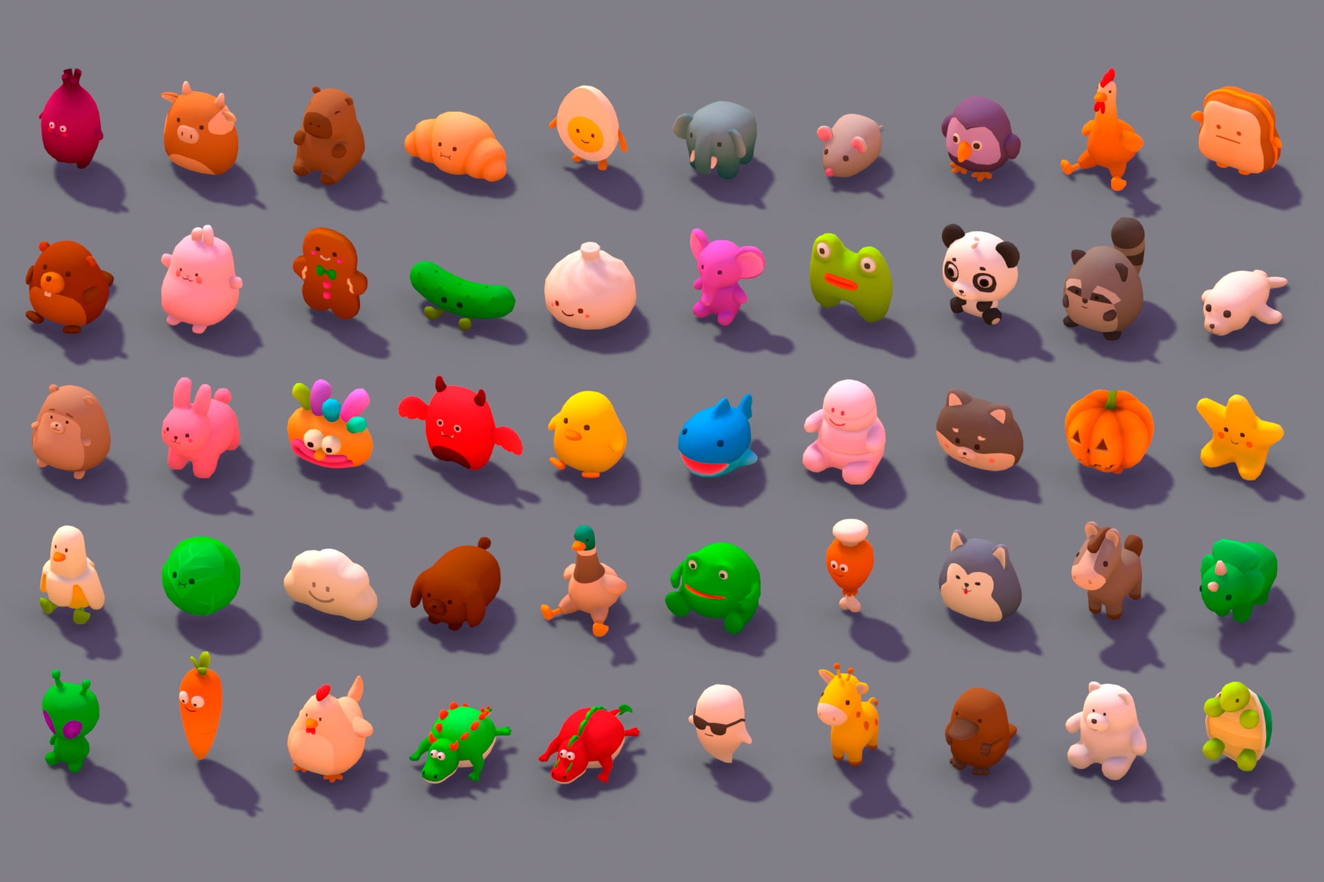 Media 1 for listing Plush Toys – Low-Poly Pack 2