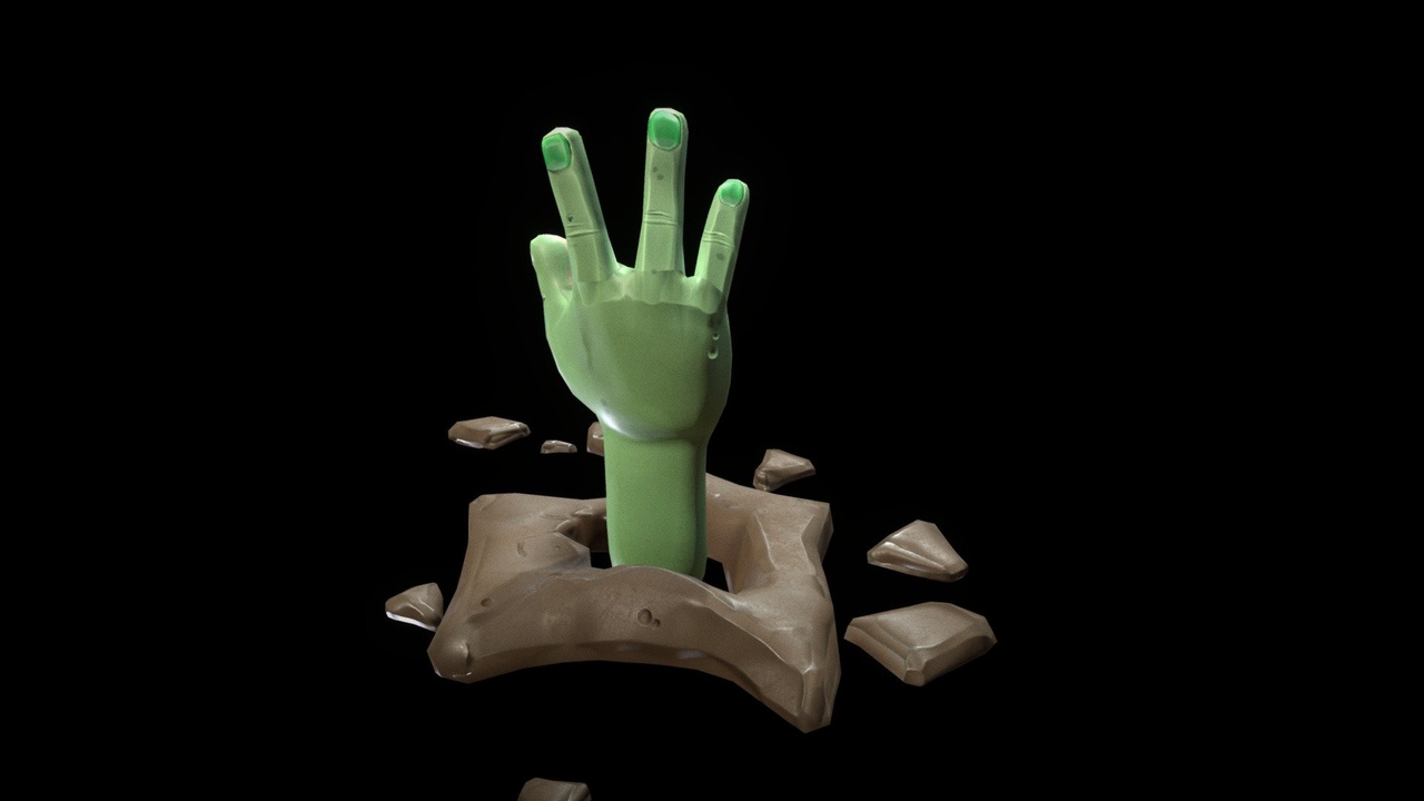 Media 1 for listing Halloween Zoombie Hand- Stylized