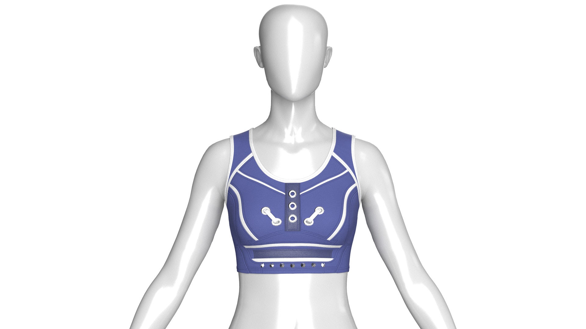 Media 1 for listing Girls Sports Bralette Top With Eyelet Detail | High Poly