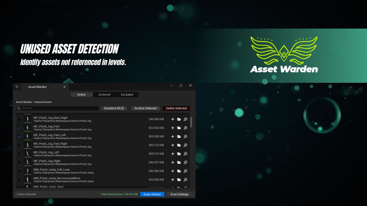 Media 1 for listing Asset Warden – Unreal Asset Cleaner & Optimizer