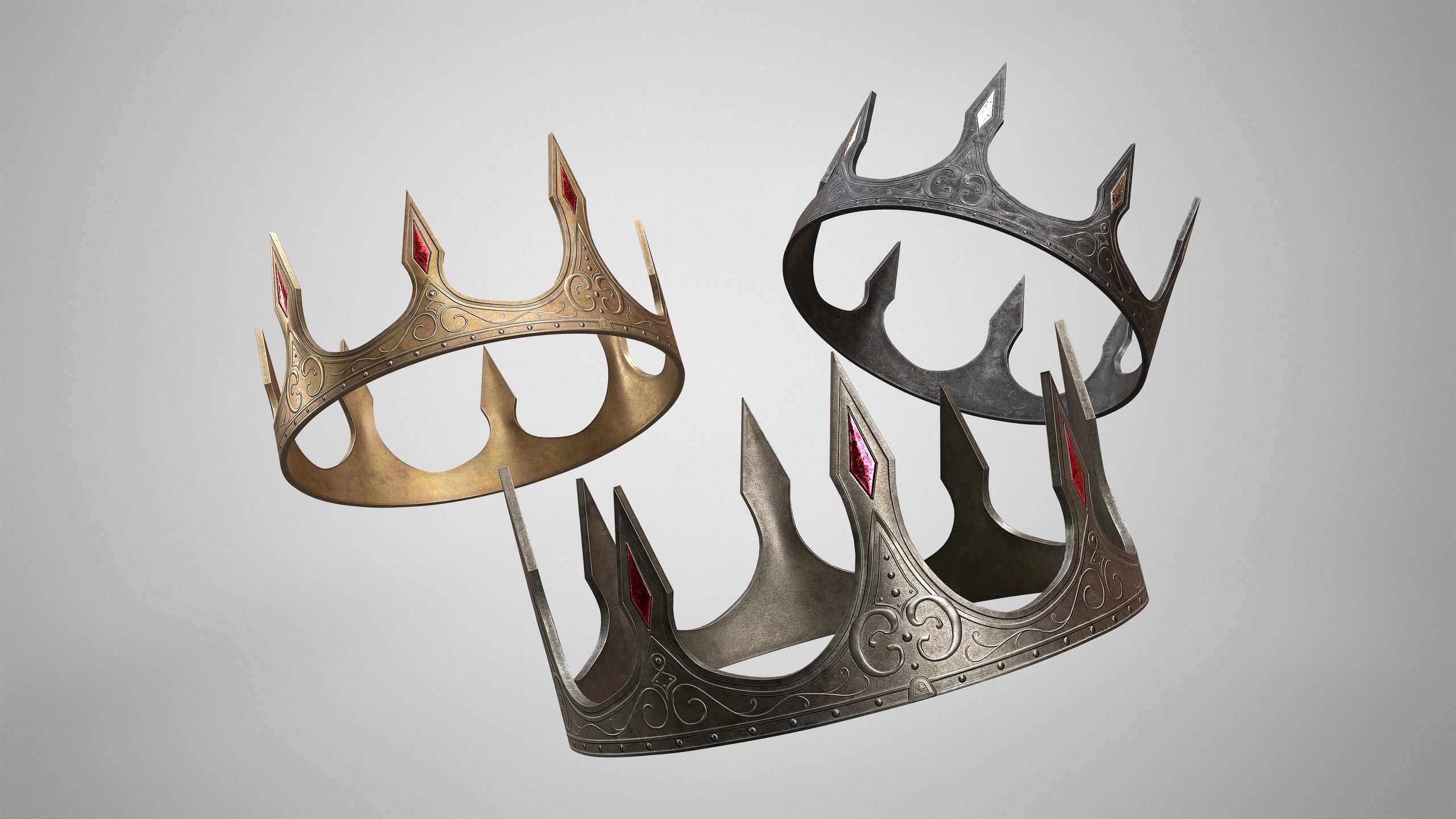 Media 1 for listing Old Medieval Crown - Dark Fantasy King Crown AAA Game Ready
