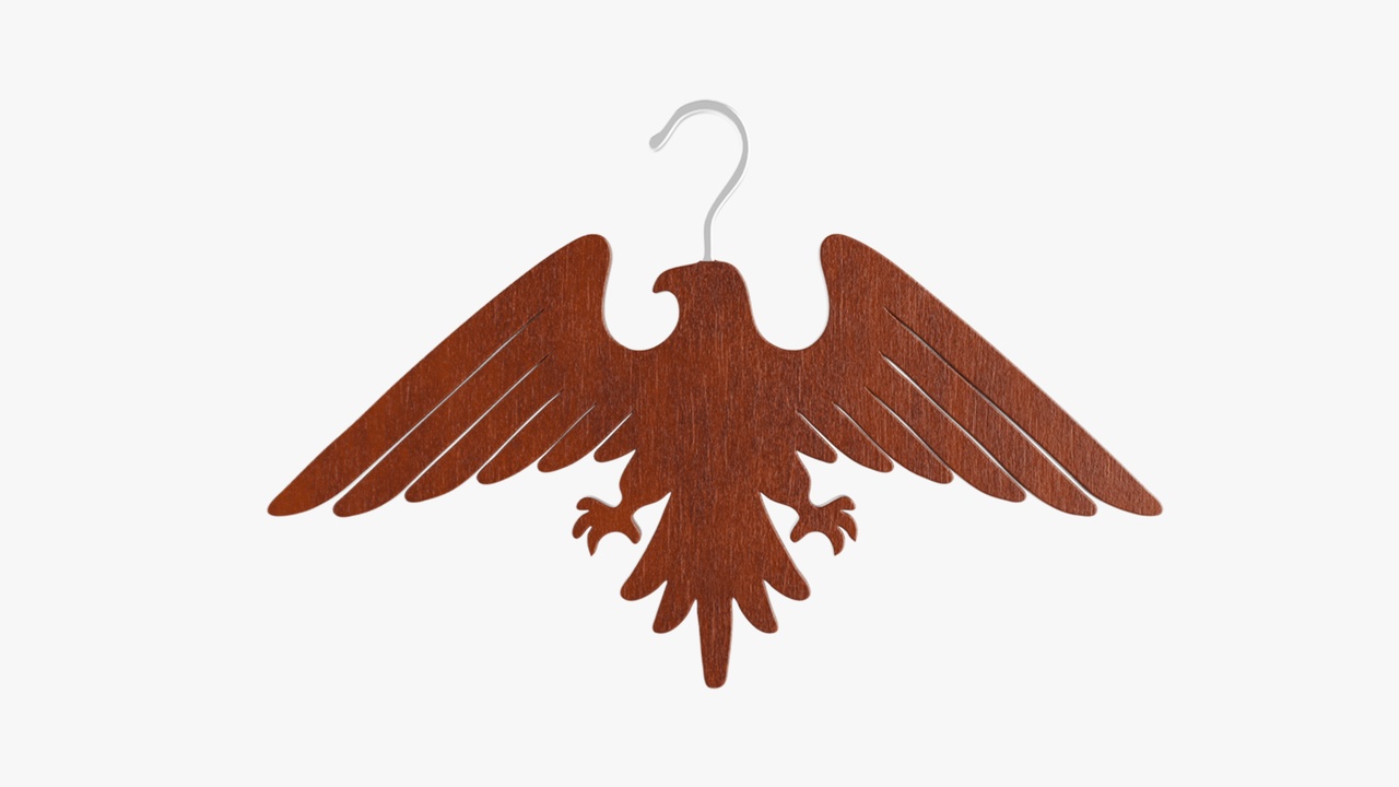 Media 1 for listing Handcrafted Wooden Eagle Clothes Hanger