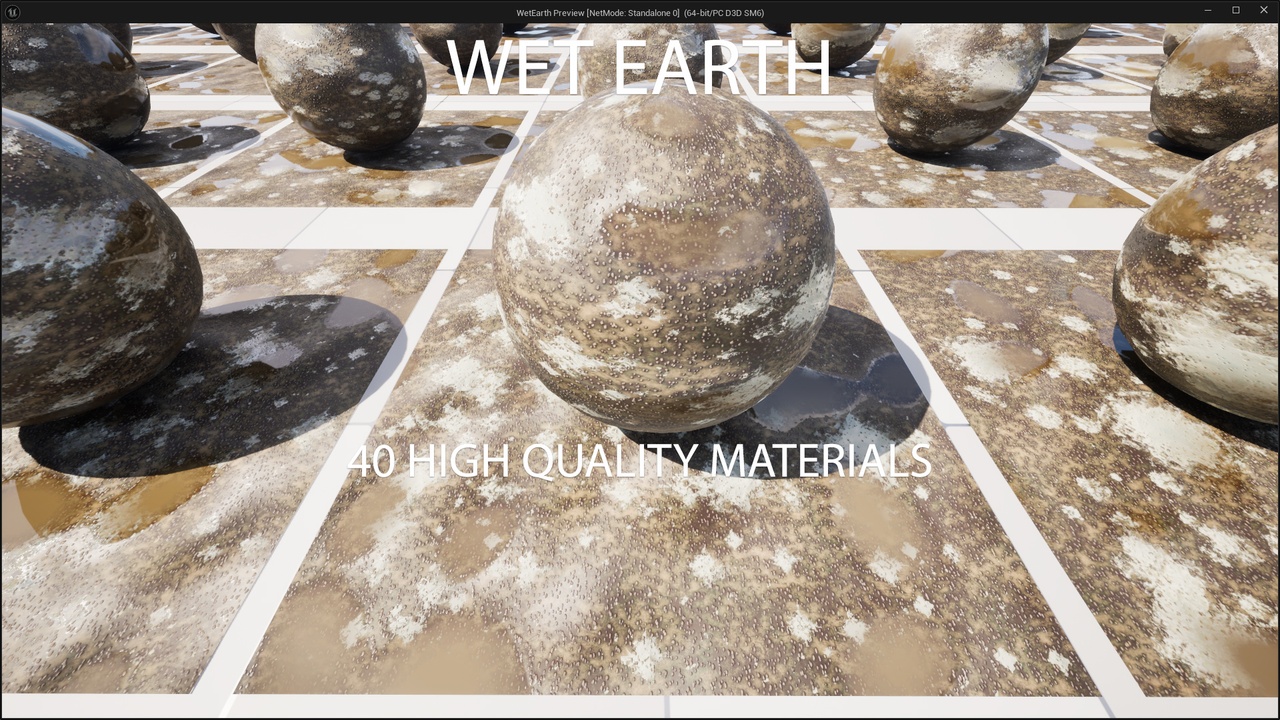 Media 1 for listing Wet Earth | UE | HDRP Unity