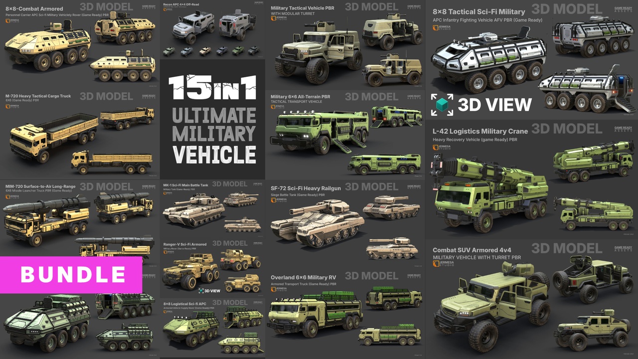 Media 1 for listing Ultimate Military Vehicle Bundle PBR (Game Ready)