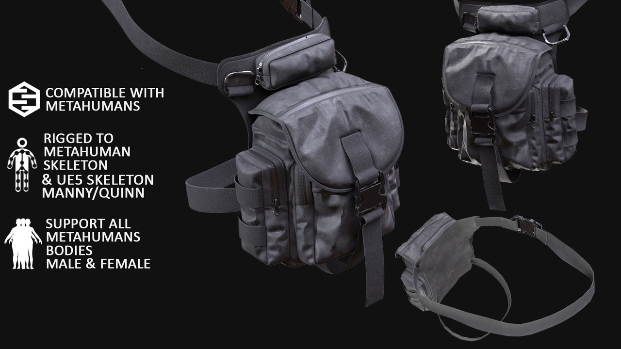Média 1 pour l'article Military Bag - All MH Bodies & UE5 Skeletons - Rigged