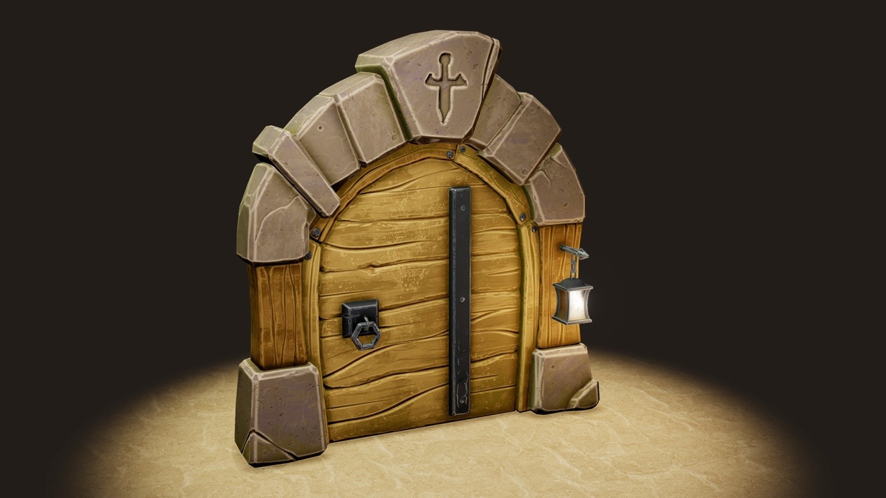 Media 1 for listing Stylized Dungeon Door (optimised for games)