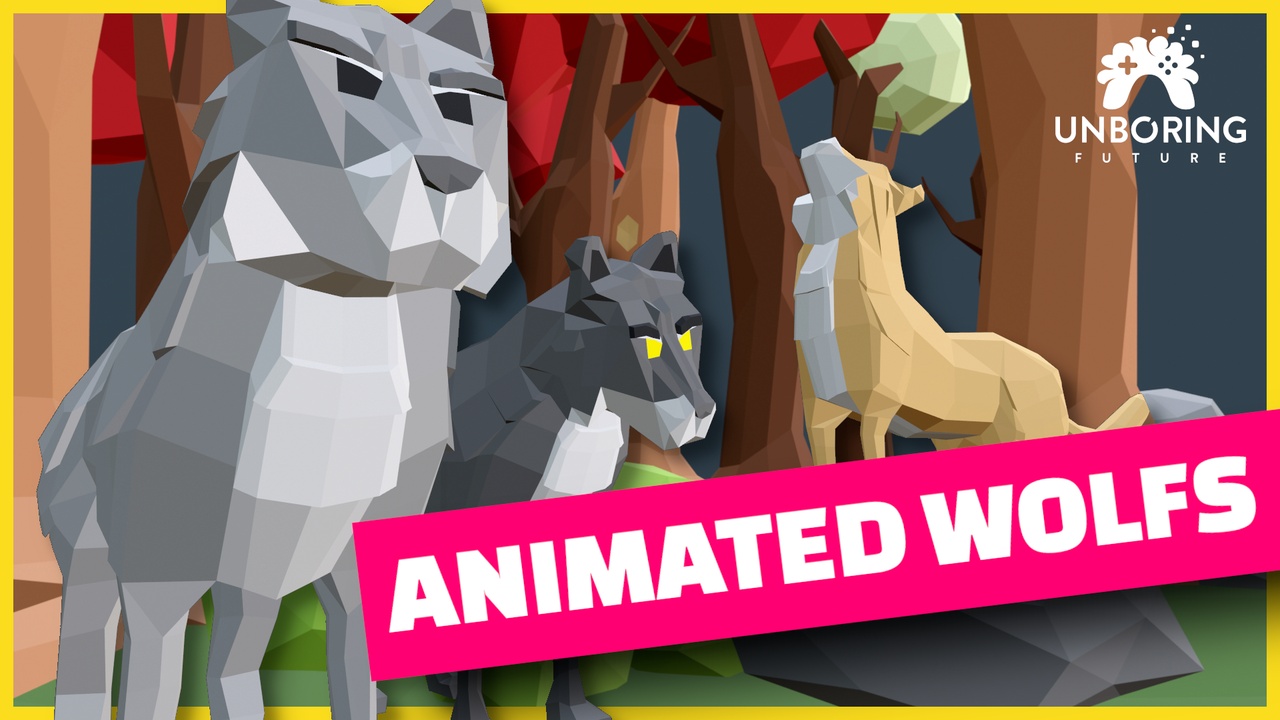 الوسائط 1 للقائمة LOW POLY WOLFS - Animated