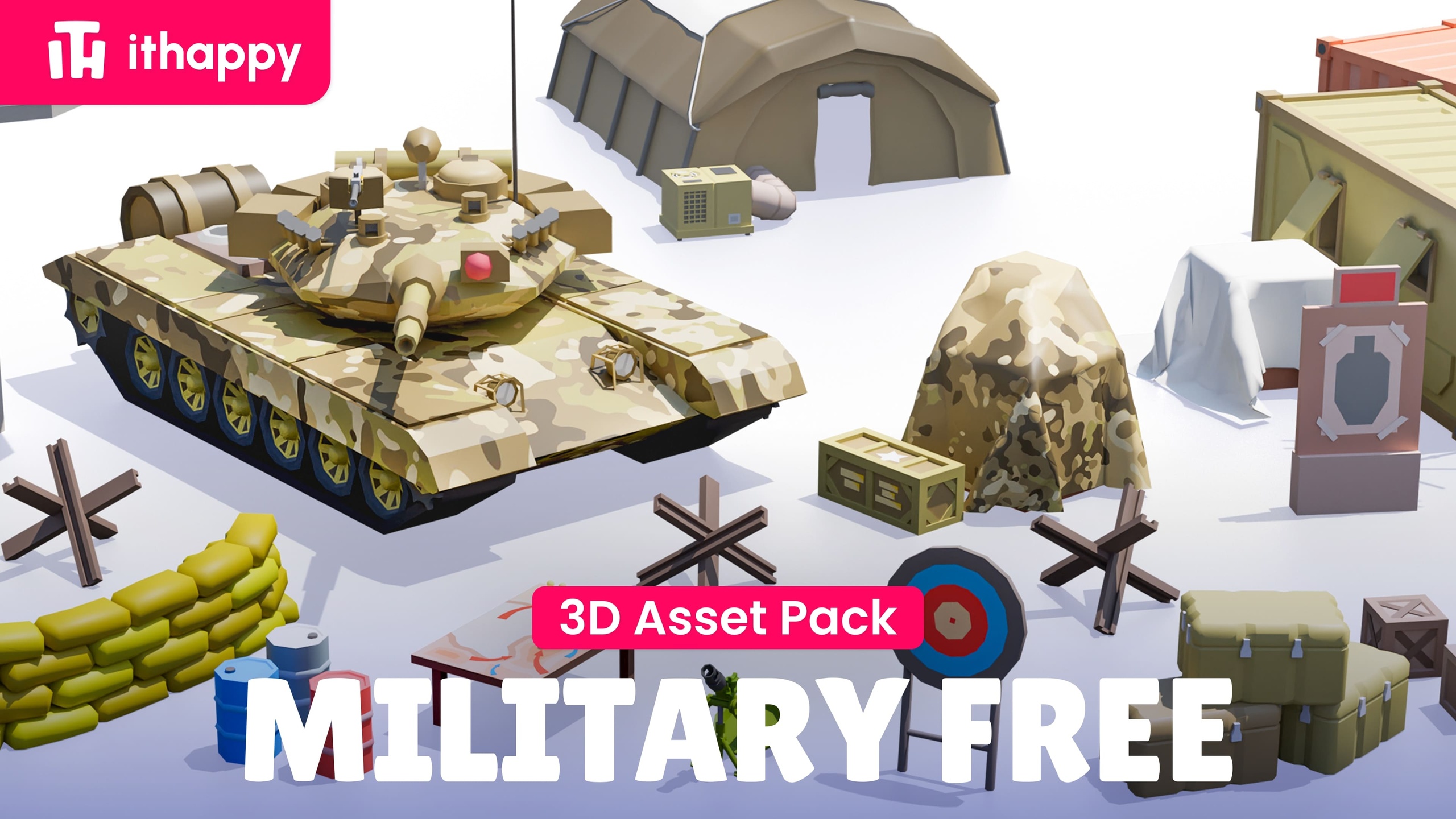 Media 1 for listing Military FREE - Low Poly 3D Models Pack