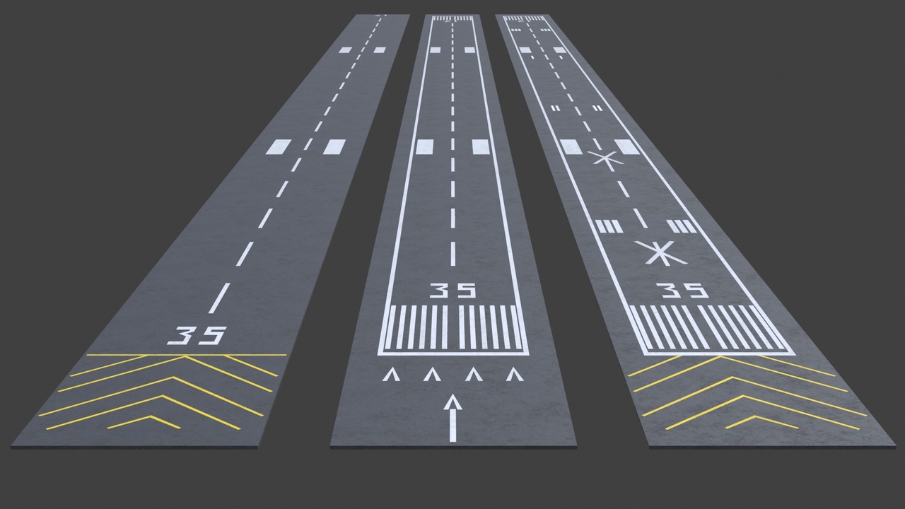 Media 1 for listing Runway Markings Pack Modular Airport Runway System ICAO Style