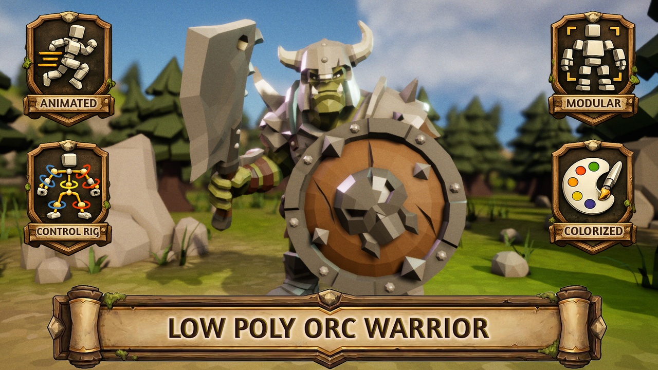 Media 1 for listing Low Poly Orc Warrior