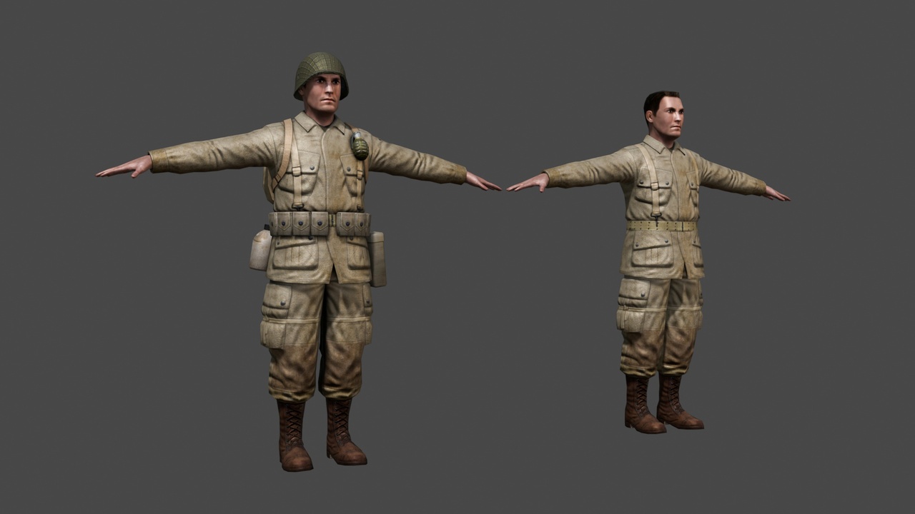 Media 1 for listing Low Poly American Soldier and Thomp. - WWII