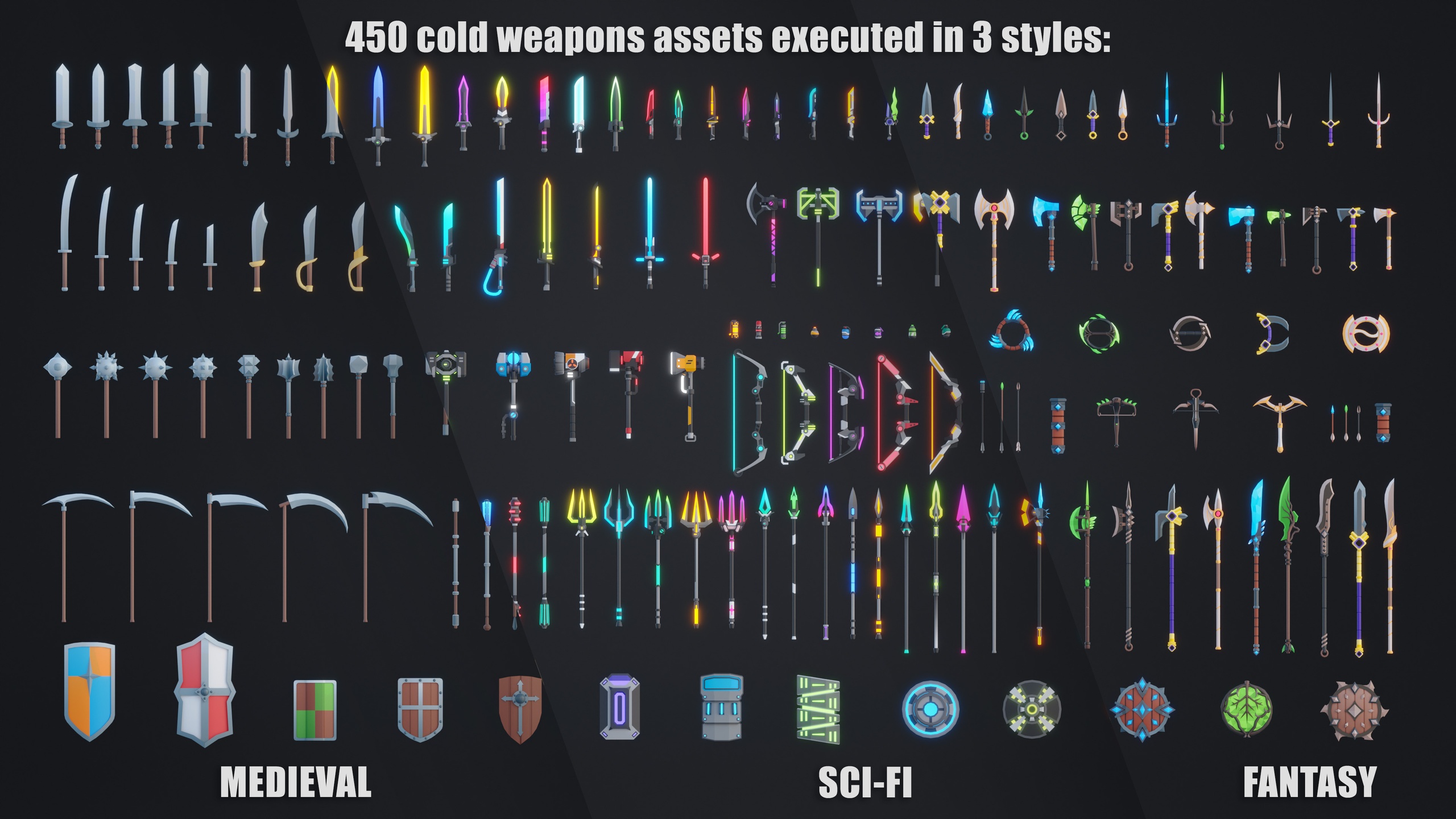 Media 1 for listing Ultimate Stylized Weapons - Low Poly 3D Models Pack
