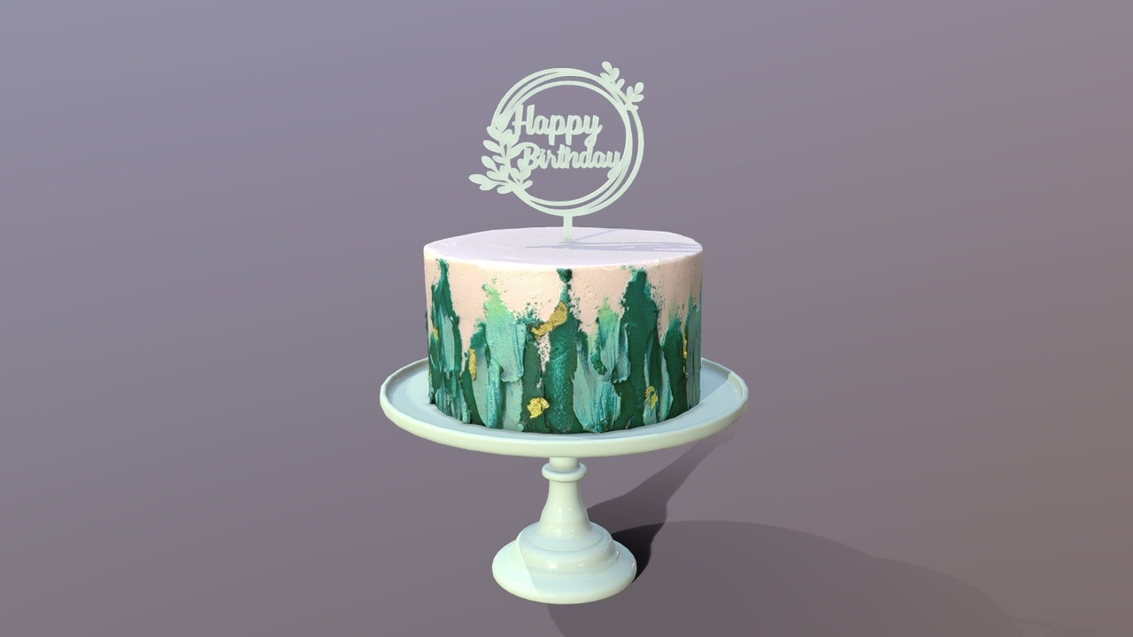 Media 1 for listing Elegant Turquoise Buttercream Birthday Cake