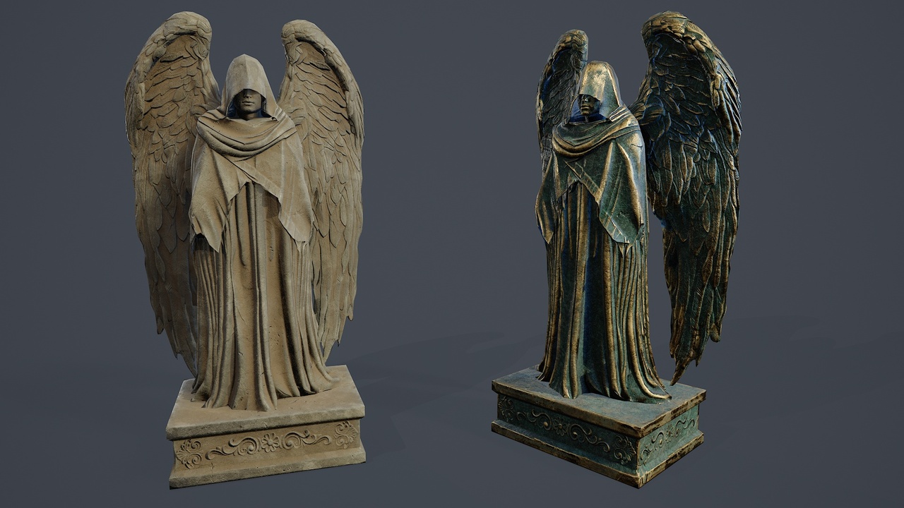 Media 1 for listing Dark Guardian Angel Statue PBR