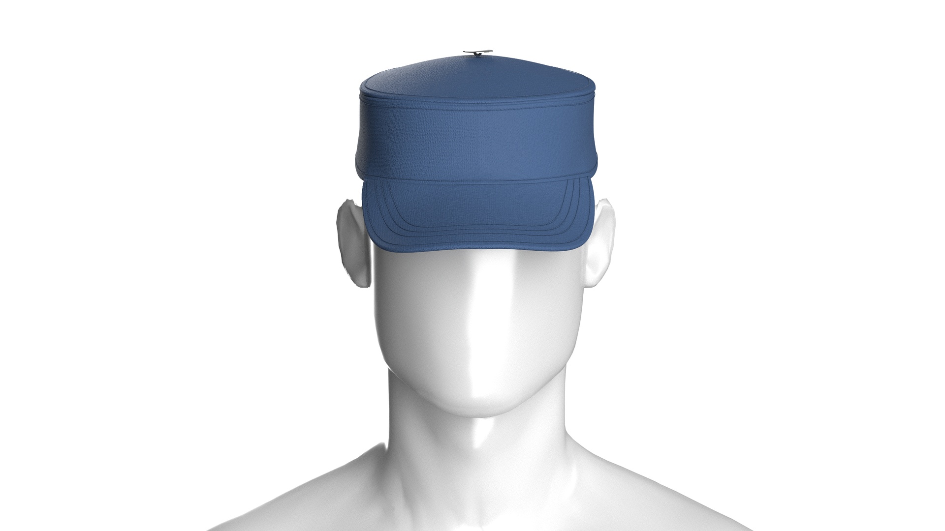 Media 1 for listing Men Kepi Cap With Central Button Accent | High Poly