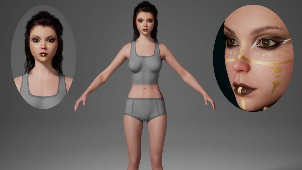 Media 1 for listing Editable MetaHuman female character - Kajarri.With hair, no clothing included.