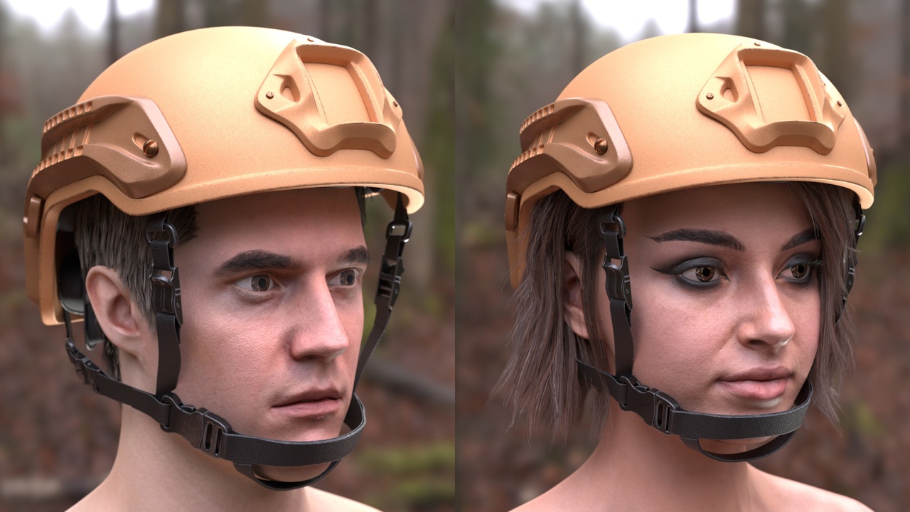 Media 1 for listing Tactical Helmet for MetaHuman 3D Model 1, Rigged — MHPKG