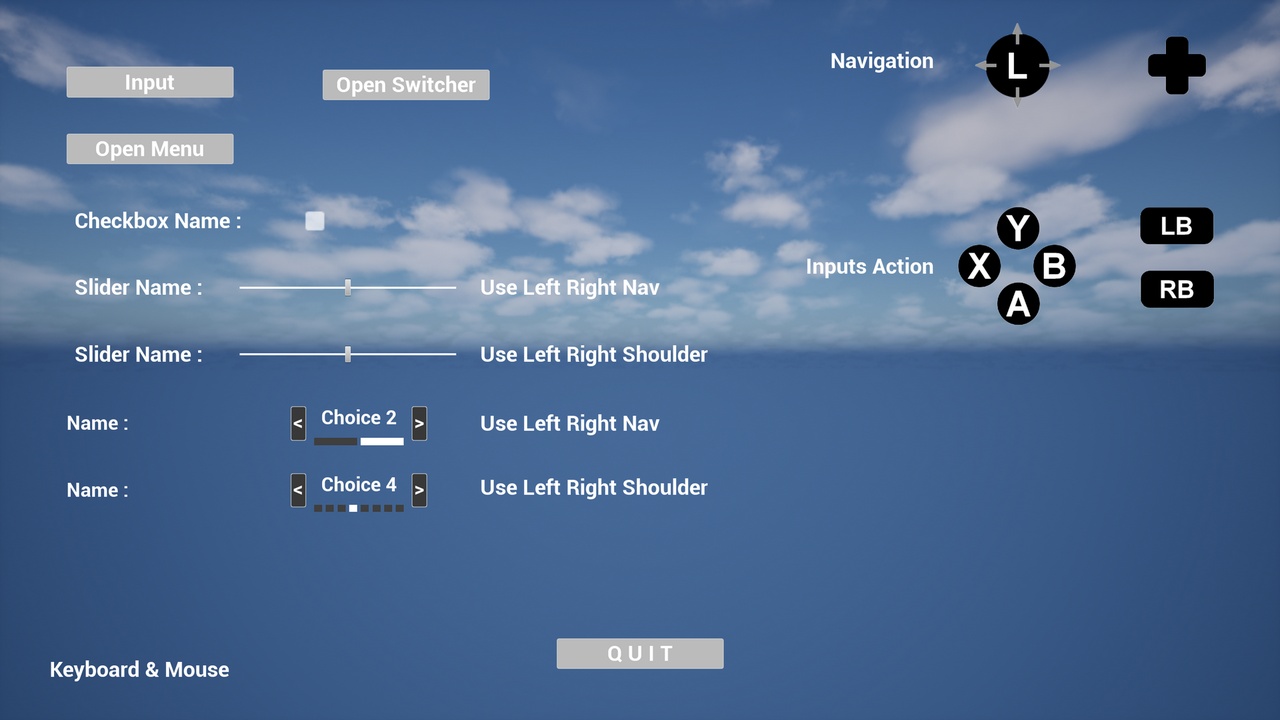 Média 1 pour l'article Gamepad Menu (Control UI with gamepad & Mouse in real time)