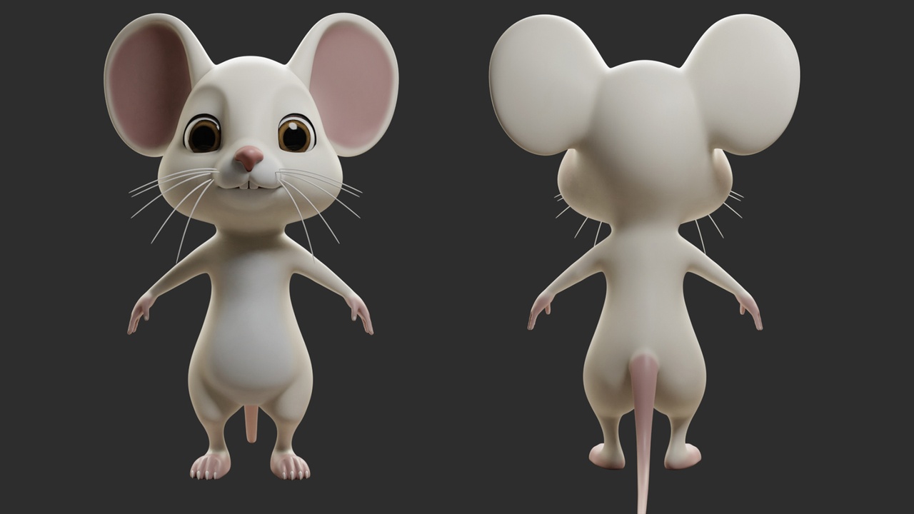 Media 1 for listing Mouse Cartoon  - Topology + UV Map
