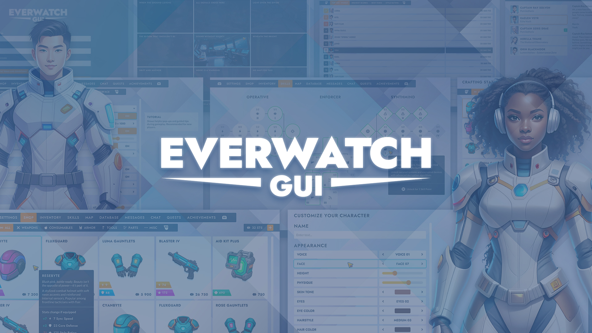 Everwatch GUI - Sci-Fi Complete Game UI Pack + sources | Fab