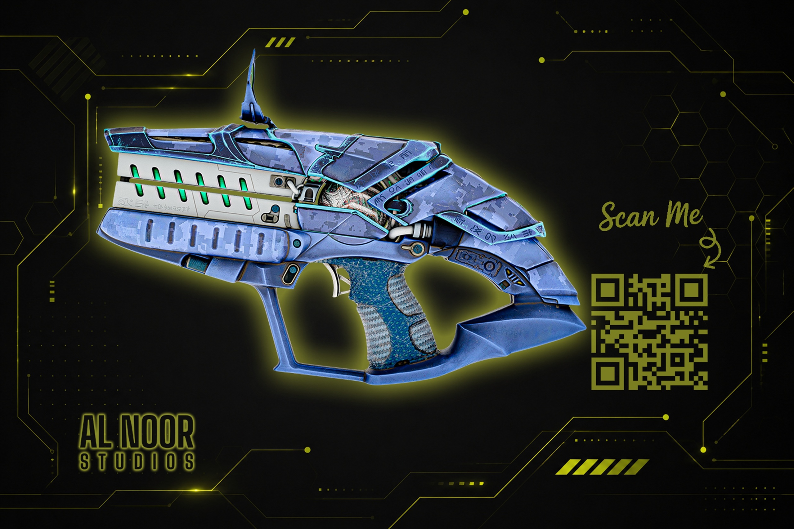 Media 1 for listing Alien Plasma Pistol | Xenthra-9 Energy Sidearm | Game-Ready Sci-Fi Weapon 3D Mod