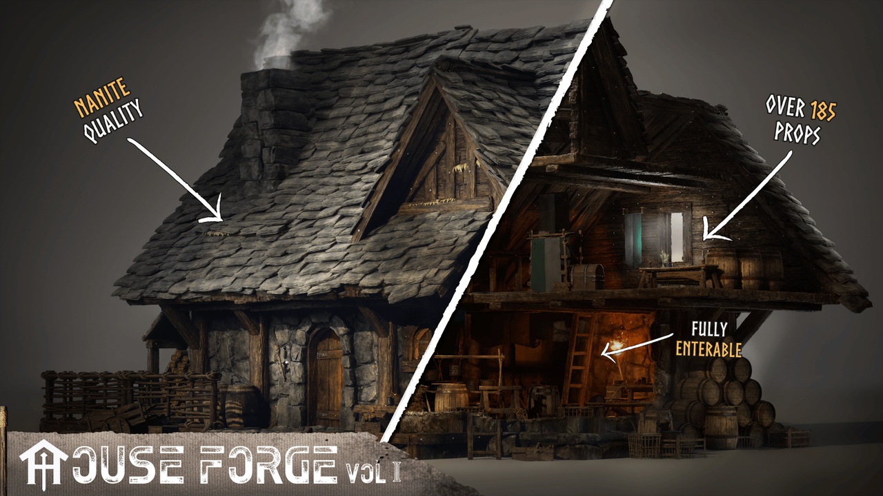 House Forge: Modular House Building Kit (Modular Houses, Medieval Houses, House) 제품 등록을 위한 미디어 1개