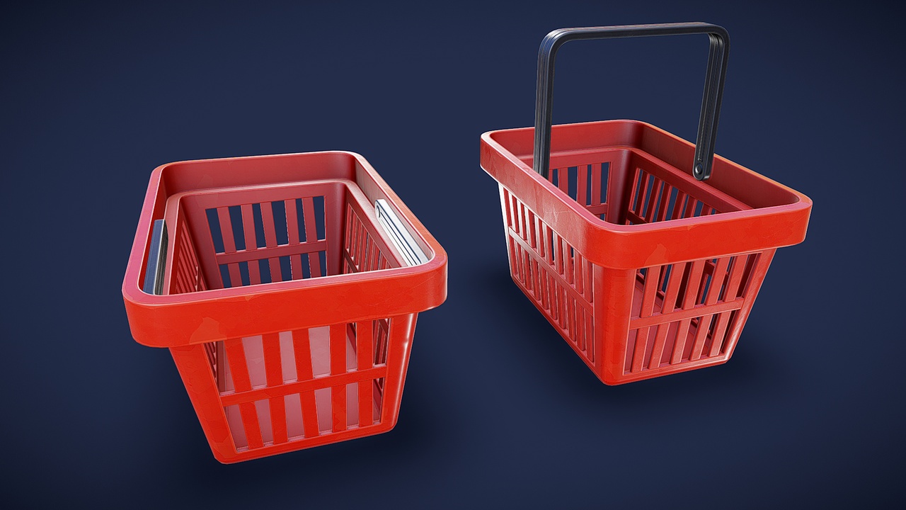Media 1 for listing Stylized Shopping Basket - Game Ready